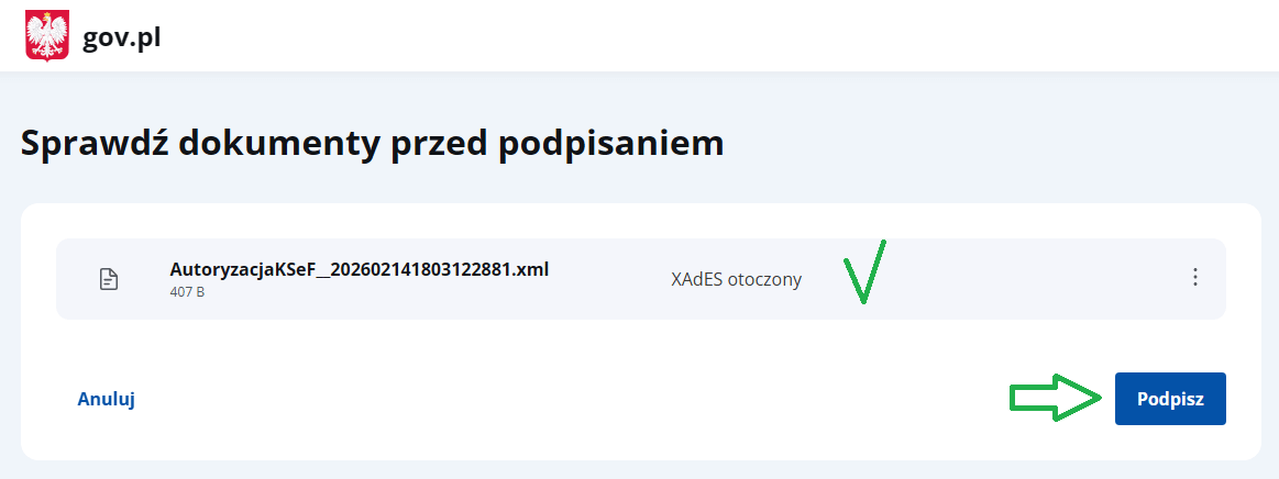 Podpisywanie dokumentu
